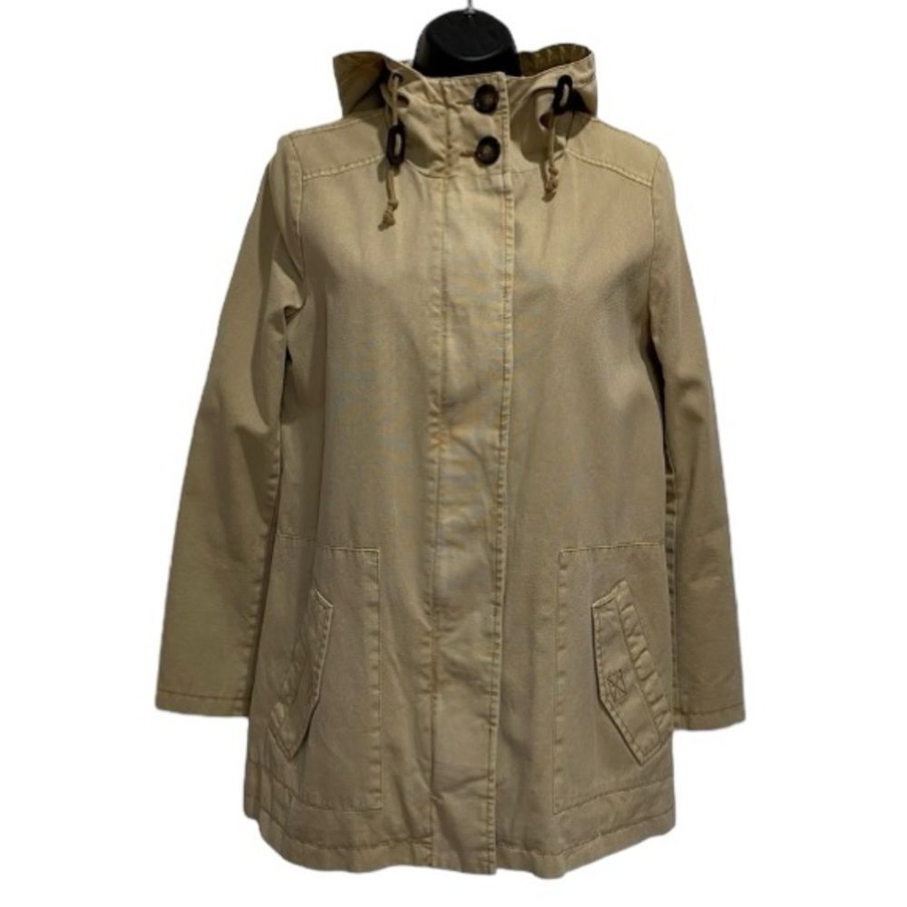 Vintage GH Bass & Co Cotton Hooded Barn Chore Jacket Zip Button Closure USA Sz S